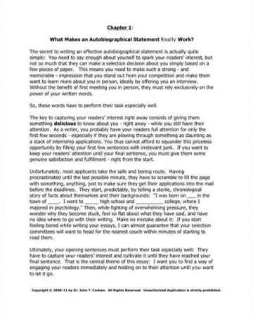 autobiography opening paragraph examples